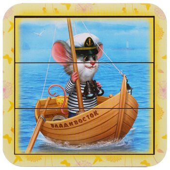 Міні-пазл «Мишеня» (розрізний), 3 дет.