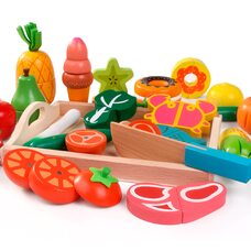 Разрезные фрукты, овощи, продукты