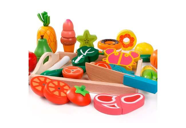 Розрізні фрукти, овочі, продукти