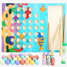 Рыбалка с цветными шариками и рыбками