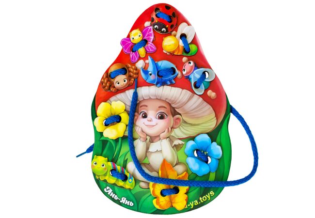 Шнуровка «Гриб-мухоморчик» (плоская)