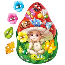 Шнуровка «Гриб-мухоморчик» (плоская)