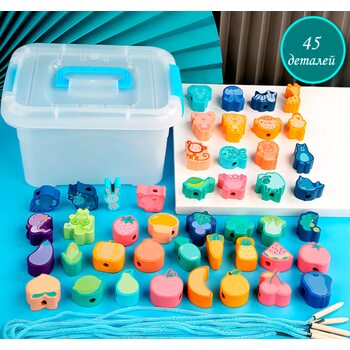 Шнурівка «Тварини-фрукти-овочі», 45 дет.