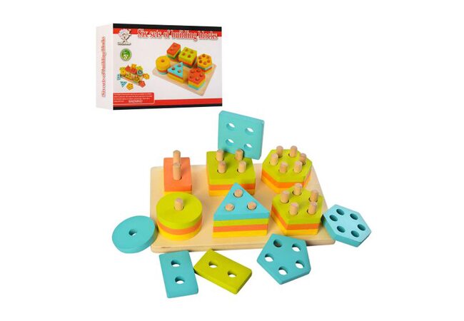 Пирамидка-сортер «Геометрия» 6 фигур