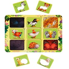 Игра «Что к чему относится?» (трафарет). 9 животных.