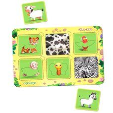 Игра «Что к чему относится?» (трафарет). 6 животных. 