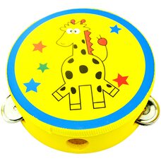 Деревянный бубен «Жираф» 15х15 см.