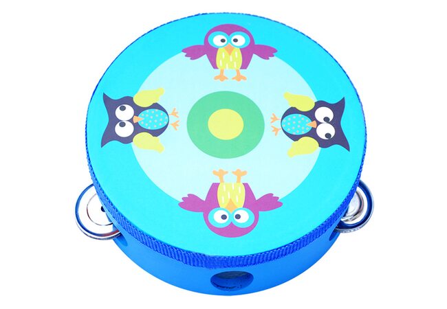 Дерев'яний бубон «Совушки» 15х15 см.