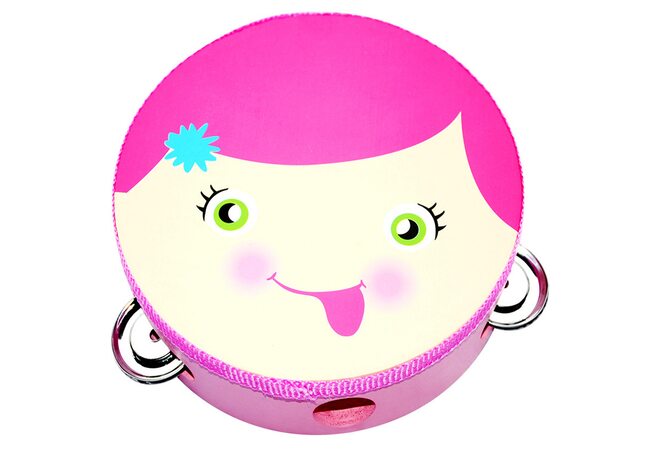 Деревянный бубен «Девочка» 15х15 см.