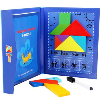 Танграм и Т-головоломка в папке с заданиями (магнитный)