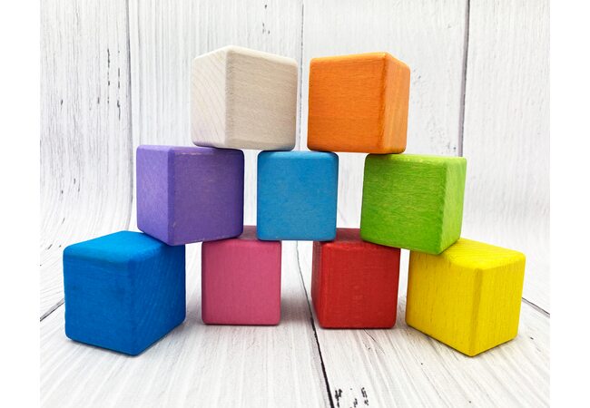 Кубики цветные , 9 шт.