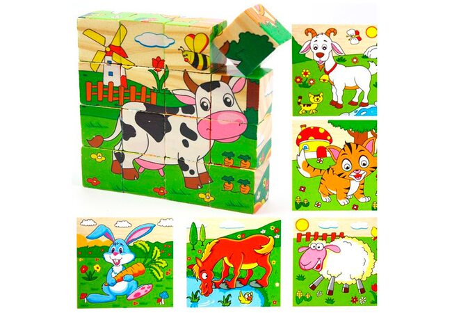 Кубики «Ферма», 16 шт.