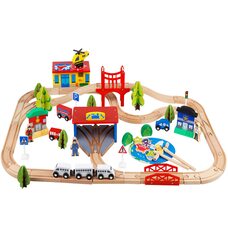 Деревянная железная дорога, 80 дет.