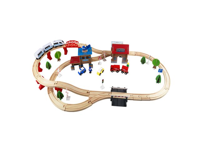 Деревянная железная дорога, 88 дет.
