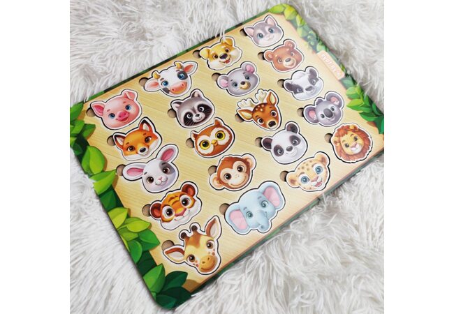 Вкладыши «Это что за животное?» (веселые мордашки)