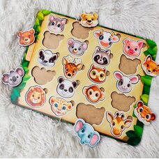 Вкладыши «Это что за животное?» (веселые мордашки)