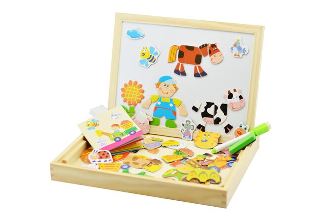 Чемоданчик с фигурками «Ферма» (магнитные пазлы)