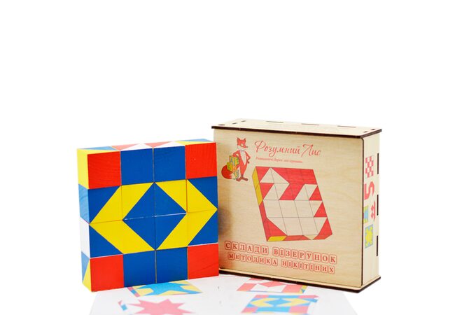 Кубики Никитина «Сложи узор» (16 кубиков, 3х3см)