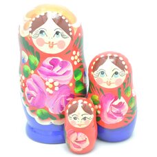 Матрешка 3 в 1 расписная (цветочки)