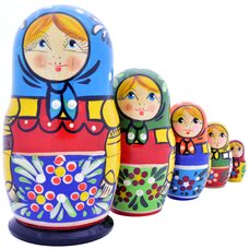 Матрешка 5 в 1 (в платочках)