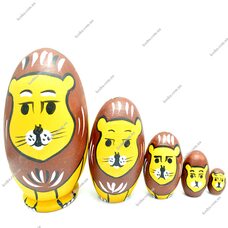 Матрешка «Львы», 5 в 1