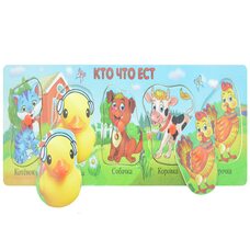 Развивающая игра-вкладыш «Кто что ест?»