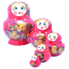 Сувенирная матрешка «Красная», (мини)