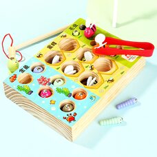 Игра-рыбалка «Гусенички-рыбки-пчелки»