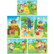 Деревянные кубики «Репка и Теремок», 6 шт.