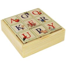 Английский алфавит, 9 кубиков (на подставке)