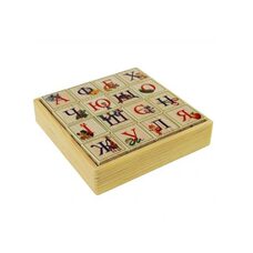 Украинский алфавит, 16 кубиков (на подставке)