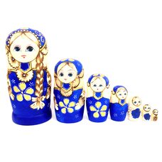 Сувенирная матрешка «Синяя» 7 в 1