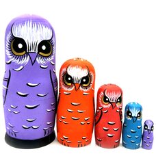 Матрешка «Совы», 5 в 1