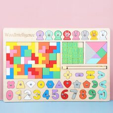 Головоломка с цифрами, фигурами, рыбками (магн.)