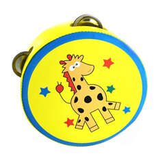 Деревянный бубен «Жираф» 15х15 см.