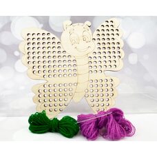 Вышивка на фанере «Бабочка»