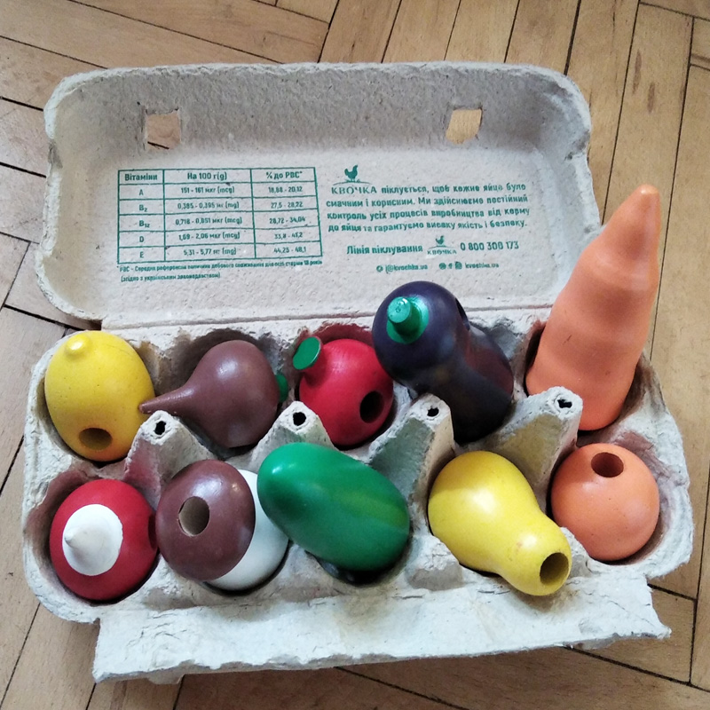 Фото 4. Шнуровка овощи-фрукты